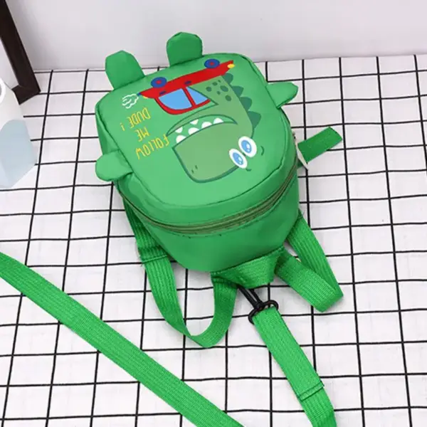 Kinderrucksack mit Dino-Motiv, Auto und Tragegriff – Bild 2