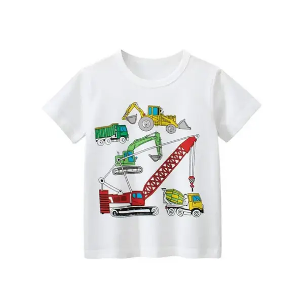 Kinder T-Shirt Kurzarm mit Rundhals und lustigem Print-Motiv – Bild 5