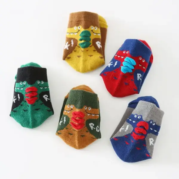 Jungen Socken mit Dino-Motiv und Stachel-Details – Bild 6