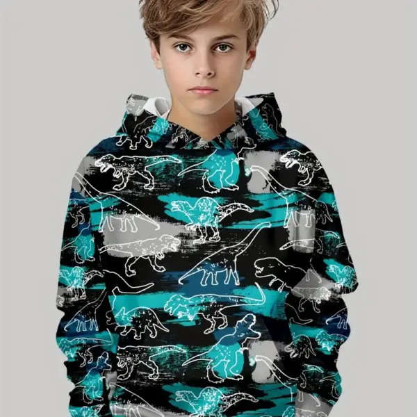 Dinosaurier Kapuzenpullover Jungen mit Allover-Print – Bild 5