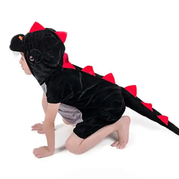 Dinosaurier Kostüm Overall mit Kapuze, Rückenstacheln und Schwanz – Bild 5