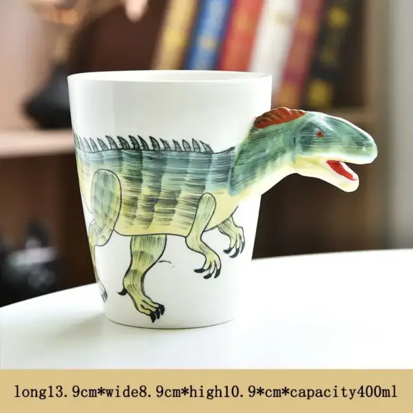 Dinosaurier Tasse aus Keramik mit Dino-Kopf als Henkel – Bild 7
