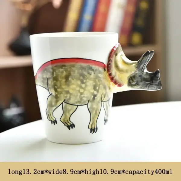 Dinosaurier Tasse aus Keramik mit Dino-Kopf als Henkel – Bild 4