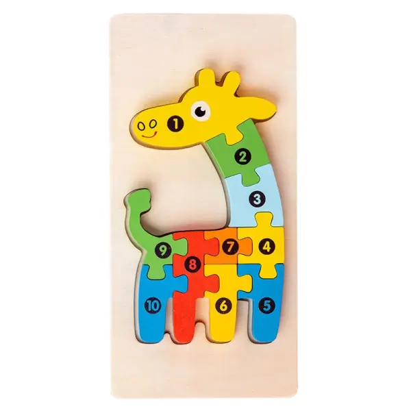 3D Holzpuzzle mit Tier- und Fahrzeugmotiven und Zahlen – Bild 7