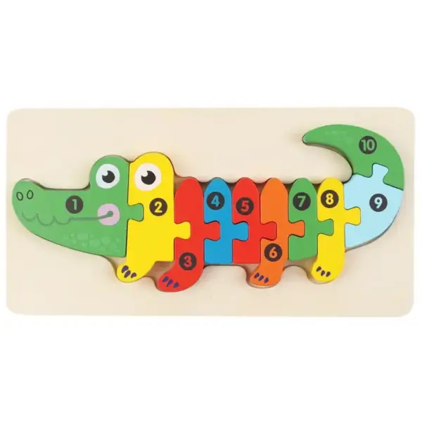 3D Holzpuzzle mit Tier- und Fahrzeugmotiven und Zahlen – Bild 5
