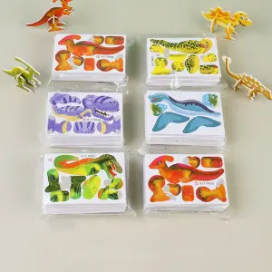 3D Dinosaurier-Puzzle Set zum Zusammenstecken, 50 Stück – Bunt