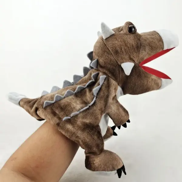 Urzeit-Tiere Handpuppe mit offenem Maul und Zähnen – Bild 4