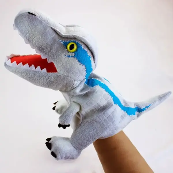Urzeit-Tiere Handpuppe mit offenem Maul und Zähnen – Bild 11