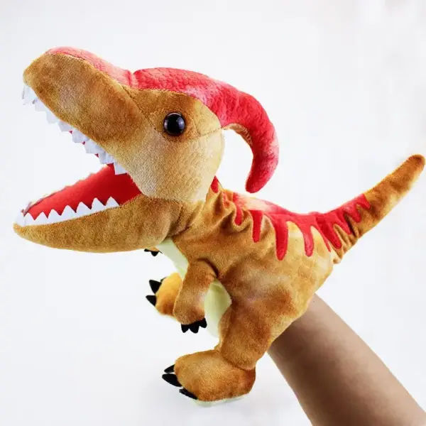 Urzeit-Tiere Handpuppe mit offenem Maul und Zähnen – Bild 10
