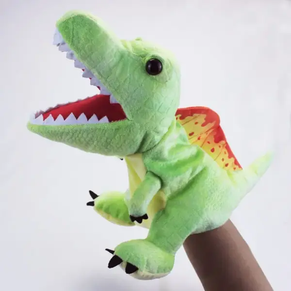 Urzeit-Tiere Handpuppe mit offenem Maul und Zähnen – Bild 13