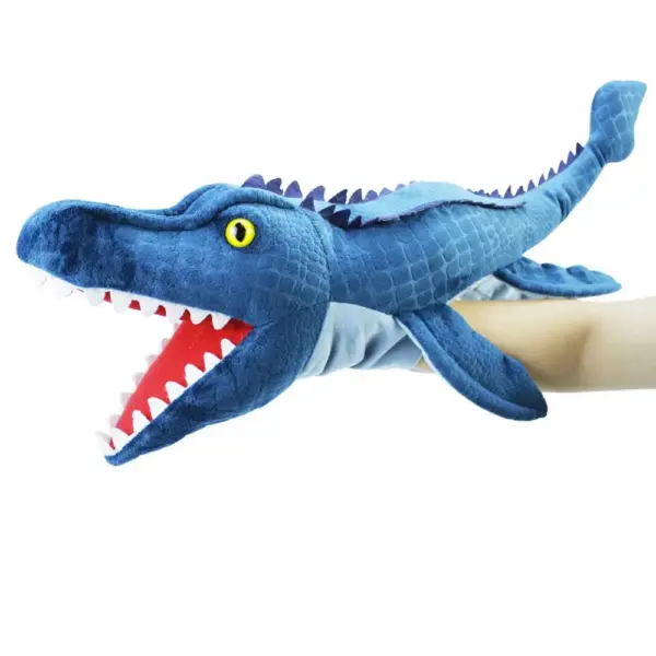 Urzeit-Tiere Handpuppe mit offenem Maul und Zähnen – Bild 15