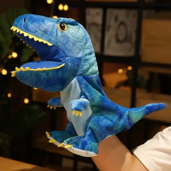 Urzeit-Tiere Handpuppe mit offenem Maul und Zähnen – Bild 17