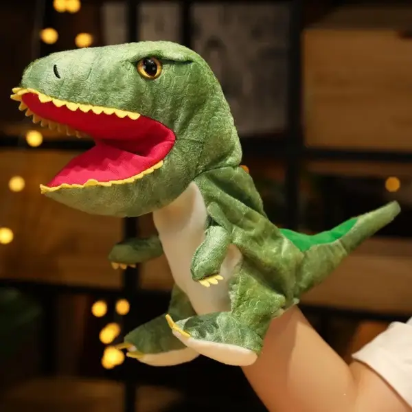 Urzeit-Tiere Handpuppe mit offenem Maul und Zähnen – Bild 18