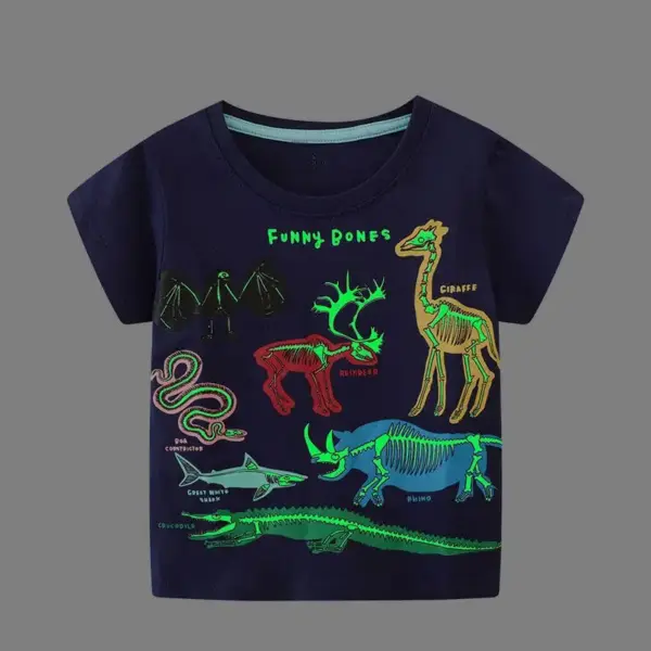 Jungen T-Shirt aus Baumwolle, kurzarm, mit bunten Motiven – Bild 10
