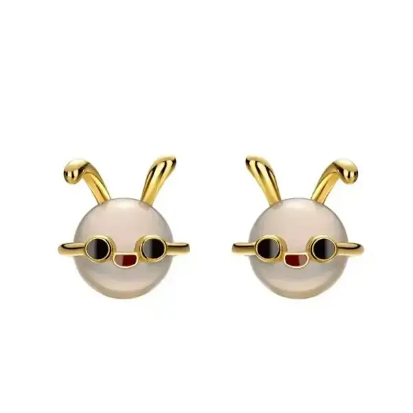 Kleine Ohrstecker Damen mit Tiermotiv und farbigen Steinen – Bild 21
