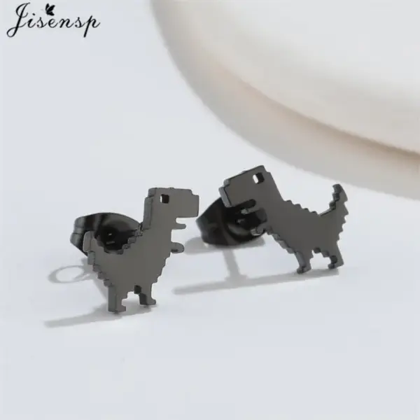 Ohrstecker für Damen in Dino-Form mit Push-Back-Verschluss – Bild 2