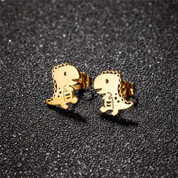 Ohrstecker für Damen in Dino-Form mit Push-Back-Verschluss – Bild 4