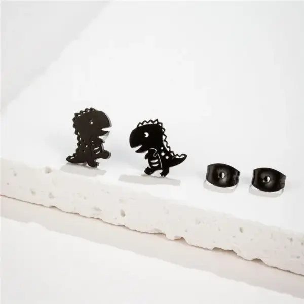Ohrstecker für Damen in Dino-Form mit Push-Back-Verschluss – Bild 5