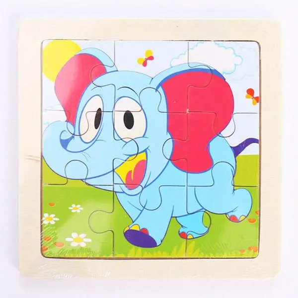 Kleines Holzpuzzle mit Tiermotiven im Cartoon-Stil – Bild 6