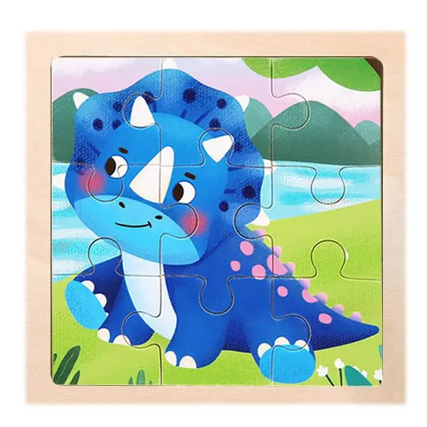 Kleines Holzpuzzle mit Tiermotiven im Cartoon-Stil – Bild 9