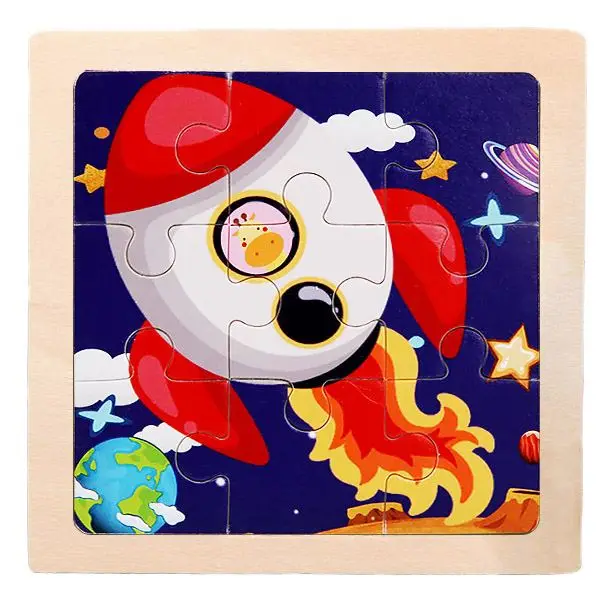 Kleines Holzpuzzle mit Tiermotiven im Cartoon-Stil – Bild 8