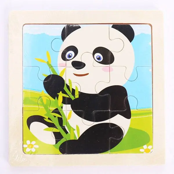 Kleines Holzpuzzle mit Tiermotiven im Cartoon-Stil – Bild 16