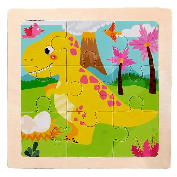 Kleines Holzpuzzle mit Tiermotiven im Cartoon-Stil – Bild 23