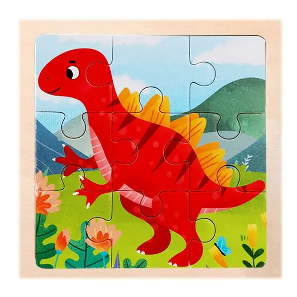 Kleines Holzpuzzle mit Tiermotiven im Cartoon-Stil – Bild 24