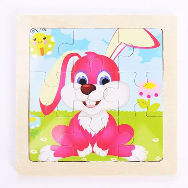 Kleines Holzpuzzle mit Tiermotiven im Cartoon-Stil – Bild 20