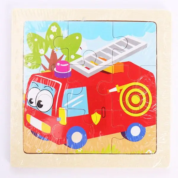 Kleines Holzpuzzle mit Tiermotiven im Cartoon-Stil – Bild 32
