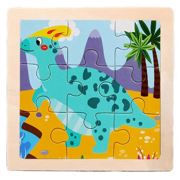 Kleines Holzpuzzle mit Tiermotiven im Cartoon-Stil – Bild 26