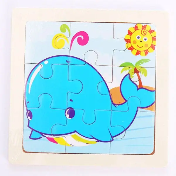Kleines Holzpuzzle mit Tiermotiven im Cartoon-Stil – Bild 28