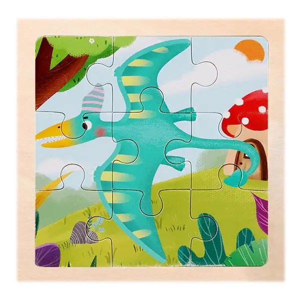 Kleines Holzpuzzle mit Tiermotiven im Cartoon-Stil – Bild 40