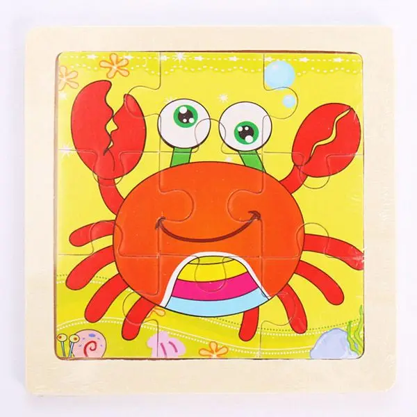 Kleines Holzpuzzle mit Tiermotiven im Cartoon-Stil – Bild 34