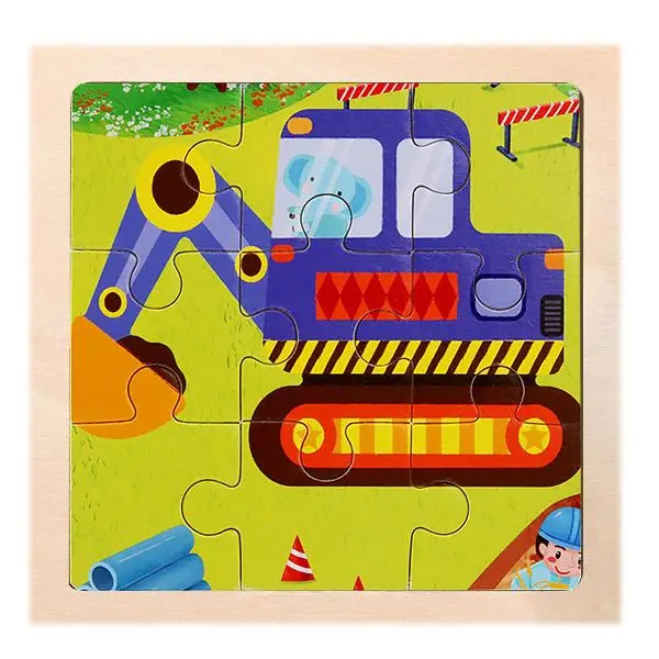 Kleines Holzpuzzle mit Tiermotiven im Cartoon-Stil – Bild 43