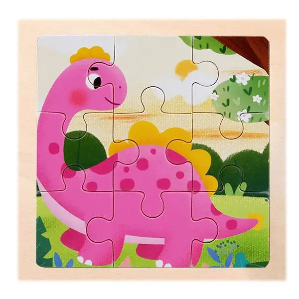 Kleines Holzpuzzle mit Tiermotiven im Cartoon-Stil – Bild 42