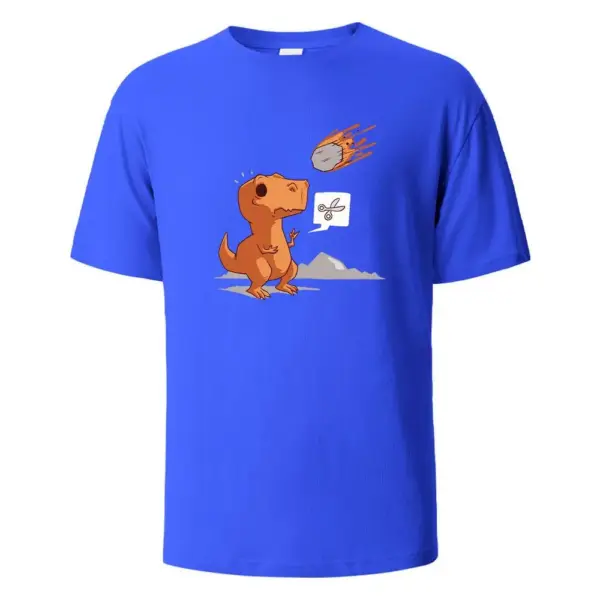 Herren T-Shirt Rundhals mit Dino und Meteor Aufdruck – Bild 14