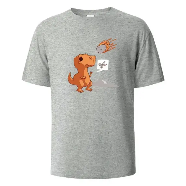 Herren T-Shirt Rundhals mit Dino und Meteor Aufdruck – Bild 6