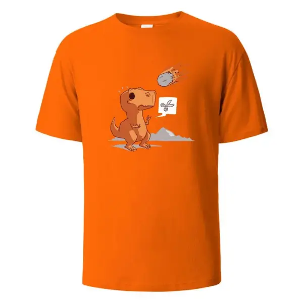 Herren T-Shirt Rundhals mit Dino und Meteor Aufdruck – Bild 10
