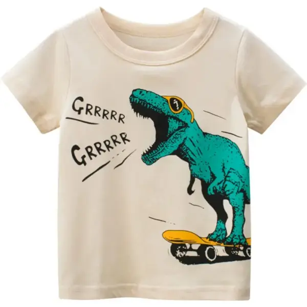 Kinder T-Shirt Kurzarm mit Rundhals und lustigem Print-Motiv – Bild 6