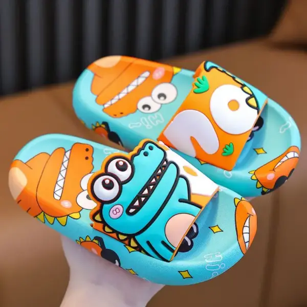 Kinder Badeschlappen mit aufgesetzter Tierfigur und Zacken – Bild 5