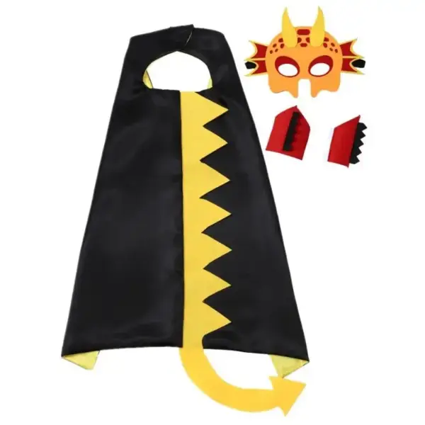 Dinosaurier Umhang mit Maske und Stulpen, Zackenschwanz – Bild 8