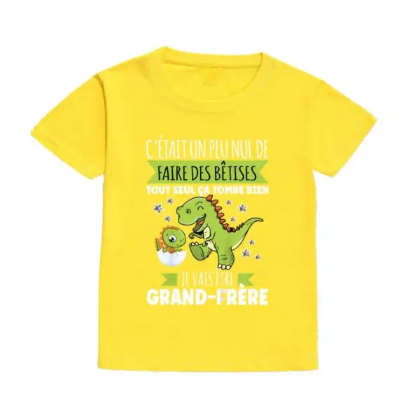 Kinder T-Shirt Kurzarm mit Dinosaurier-Aufdruck und Schriftzug – Bild 19