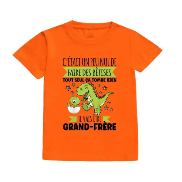 Kinder T-Shirt Kurzarm mit Dinosaurier-Aufdruck und Schriftzug – Bild 16