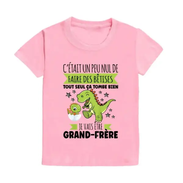Kinder T-Shirt Kurzarm mit Dinosaurier-Aufdruck und Schriftzug – Bild 15