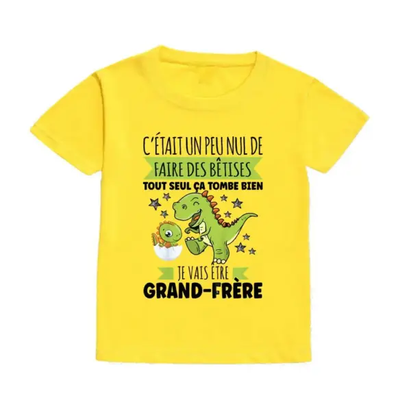 Kinder T-Shirt Kurzarm mit Dinosaurier-Aufdruck und Schriftzug – Bild 12