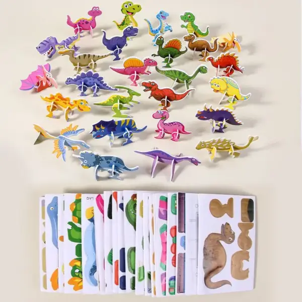 Dinosaurier Puzzle Set mit vielen Figuren zum Zusammenstecken