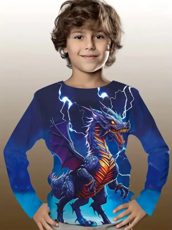 Kinder Langarmshirt mit Tier-Motiv-Druck und Rundhals – Bild 10