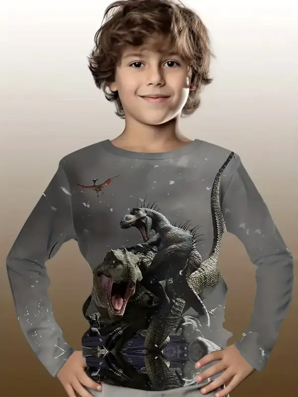 Kinder Langarmshirt mit Tier-Motiv-Druck und Rundhals – Bild 11