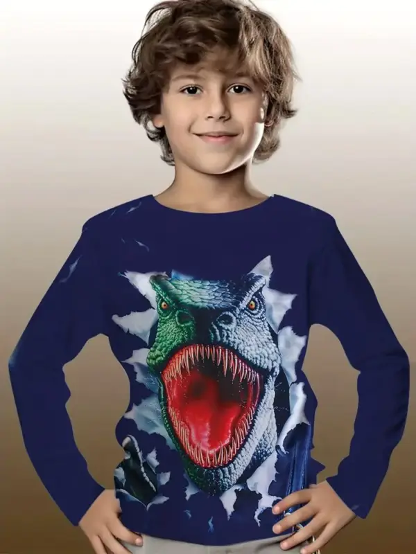 Kinder Langarmshirt mit Tier-Motiv-Druck und Rundhals – Bild 12